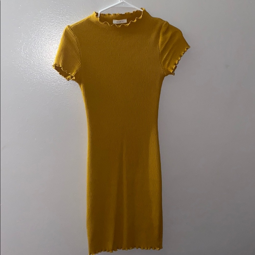 women’s office mustard mini dress
